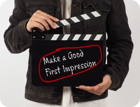 make a good first impression clapperboard