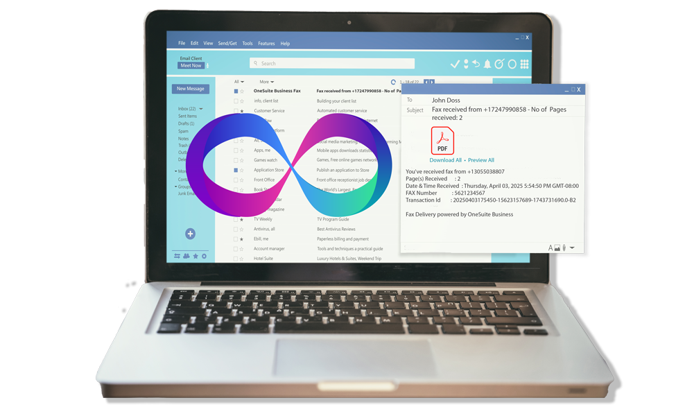 OneSuite Business Web Fax Basic Receive Unlimited Fax for $1/month